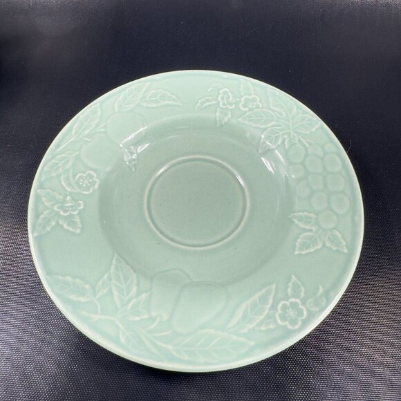 Savoir Vivre Fruit Promenade Celadon Porcelain Ceramic Teacup And Saucer Set - Picture 16 of 16